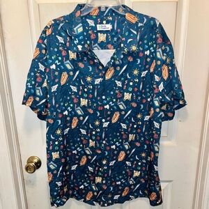 GEEK TROPICAL Men’s Short Sleeve Print Shirt. Sz XL.